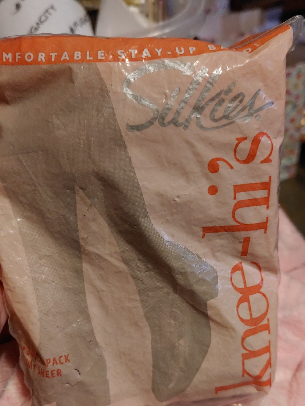 NWT Silkies Jet Black OS Knee High 3 Pack Stay Put Band Stockings